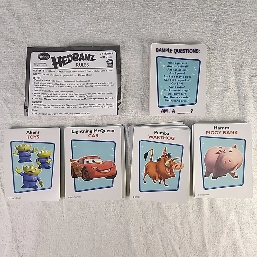 Game Hedbanz Disney Version Quick Questions What I Am Ages 7+ Only 5 Headbands